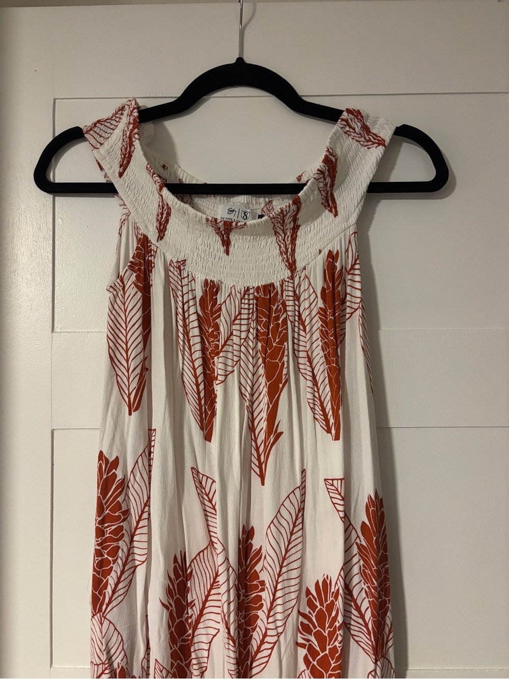 Fighting Eel/Sig Zane White Maxi Dress with Awapuhi Ko’e Pattern